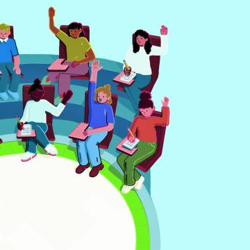 Cover story interior image - illustrated roundtable discussion