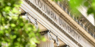Columbia University sign on a building