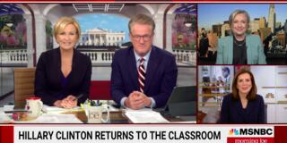 Secretary Hillary Rodham Clinton and Dean Keren Yarhi-MIlo visited MSNBC's Morning Joe program.