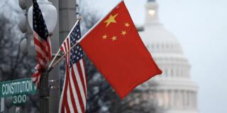 Chinese and US Flags