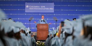 Eric Garcetti addresses the SIPA Class of 2026