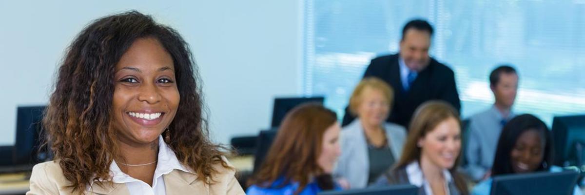 Woman in classroom