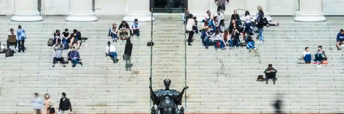 Students on Low Library Steps