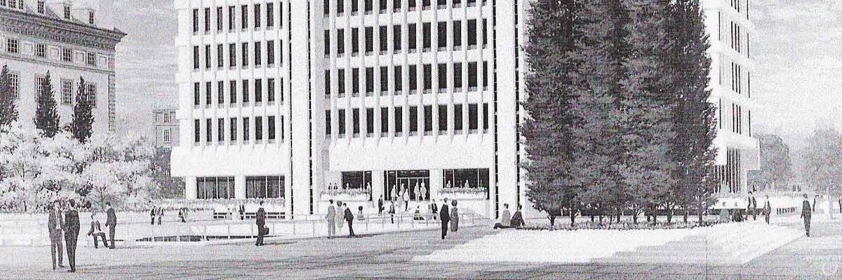 Historical rendering of IAB building