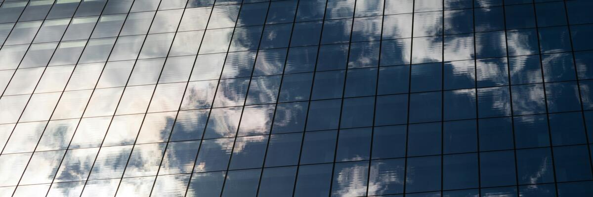 Glass building reflection