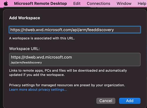 MAC: Add Workspace