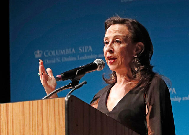 Journalist Maria Hinojosa speaks at the 2019 Dinkins Forum.